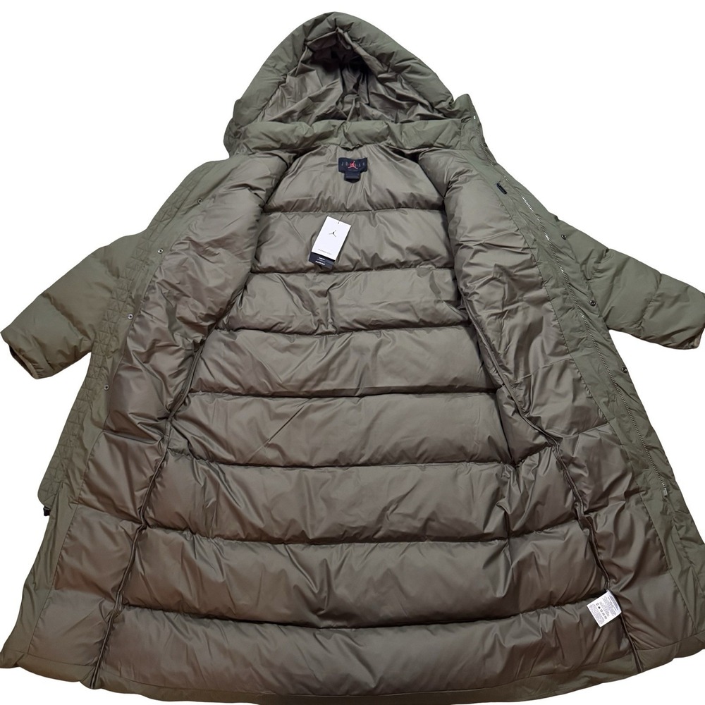 Nike Jordan Flight Down Puffer Parka Men's Small Olive FV7269-222 NWT - Picture 2 of 6